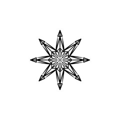Obraz premium Snowflake icon. Christmas and winter theme. Simple flat black illustration