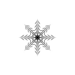 Obraz premium Snowflake icon. Christmas and winter theme. Simple flat black illustration
