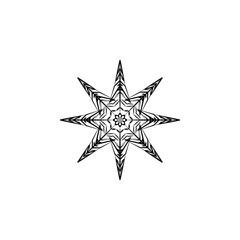 Snowflake icon. Christmas and winter theme. Simple flat black illustration