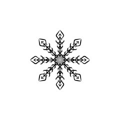 Snowflake icon. Christmas and winter theme. Simple flat black illustration