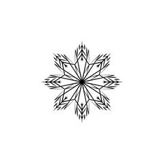 Snowflake icon. Christmas and winter theme. Simple flat black illustration