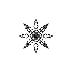 Obraz premium Snowflake icon. Christmas and winter theme. Simple flat black illustration