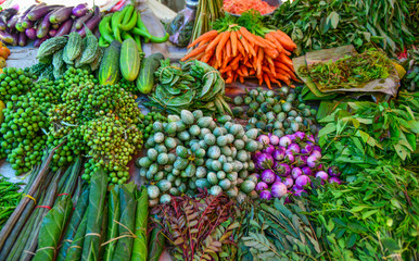 Vegetables for sale at street market