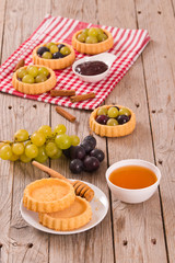 Grape tarts.