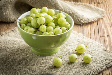 Fresh gooseberry in bowl.