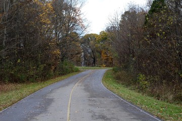 In the middle of the autumn landscape scene in the country.