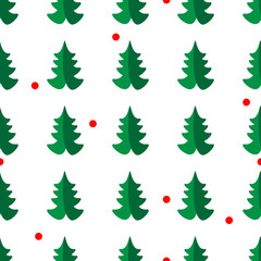 Simple seamless retro Christmas pattern with Xmas trees