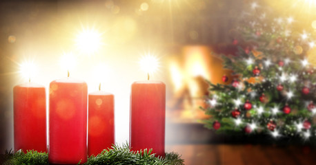 Weihnachtliches Kaminfeuer