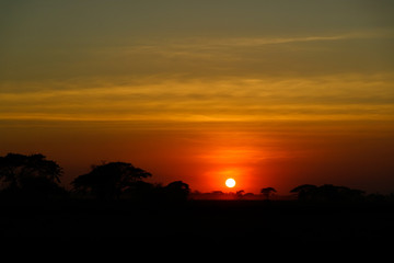 sunset in the mountains