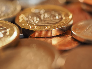 Pound coins, United Kingdom background