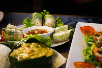 asian food on the table