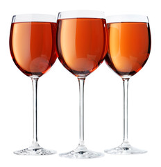 THREE GLASSES OF ROSE WINE