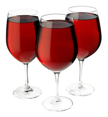 THREE GLASSES OF RED WINE