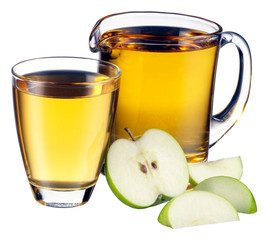 GLASS AND JUG OF APPLE JUICE