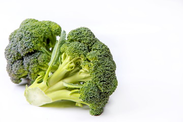 juicy tasty broccoli on white background