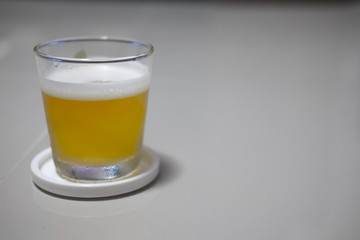 Tasty cold beer in clear glass