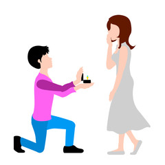Man proposing marriage to his girlfriend. Vector illustration design