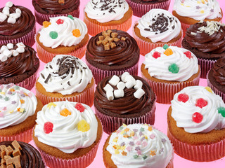 SELECTION OF DECORATED CUPCAKES