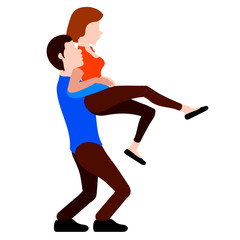 Fototapeta na wymiar Couple hugging each other. Valentine day. Vector illustration design