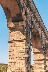 Pont du Gard is - ancient Roman aqueduct on the Gardon River - Vers-Pont-du-Gard in southern France