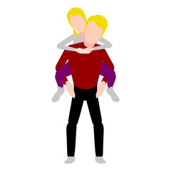 Couple hugging each other. Valentine day. Vector illustration design