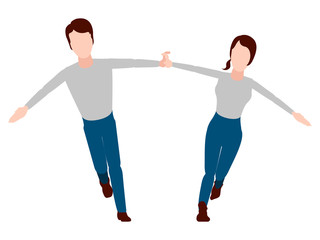 Isolated happy couple. Valentine day. Vector illustration design