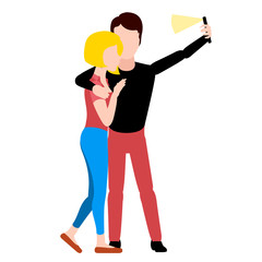 Isolated happy couple. Valentine day. Vector illustration design