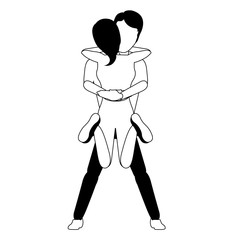 Couple hugging each other. Valentine day. Vector illustration design