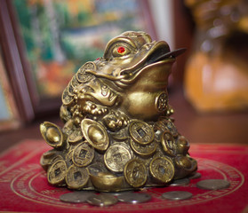 Three legged toad with gold coin