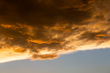 Fototapeta premium colorful dramatic sky with cloud at sunset.