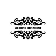 Wedding ornament vector template.