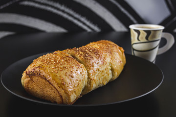 cheese colombian bread with coffe