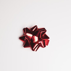 red rosette isolated on white, xmas time