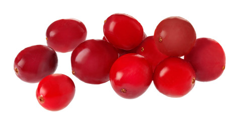 FRESH CRANBERRIES ON WHITE