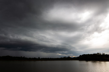 Fototapeta premium thunder storm sky Rain clouds