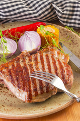 Gourmet Grill Restaurant Steak Menu beef steak with vegetables