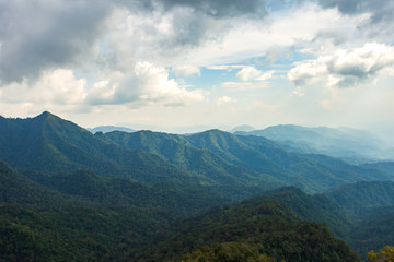 Beautiful mountains high in clouds