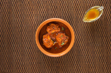 Kerala cuisine - tasty coconut mango fish curry.
