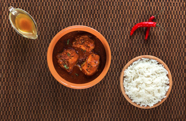 Kerala cuisine - tasty coconut mango fish curry.
