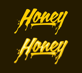 Honey lettering text. Hand drawn calligraphy vector illustration.