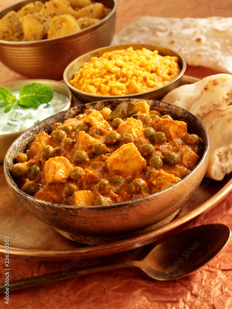 Poster INDIAN MATAR PANEER CURRIED PEAS AND CHEESE