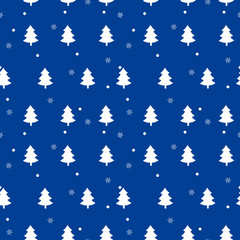 Christmas seamless pattern with christmas tree and snowflakes, vector background.Design template for wallpaper,fabric,wrapping,textile