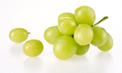 GREEN GRAPES ON WHITE