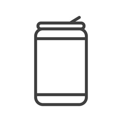 Aluminum soda or beer can outline art vector icon for apps and websites