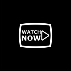 Video button, Play button, icon or logo on dark background