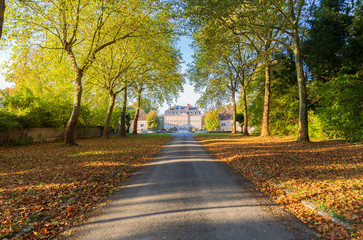 Obraz premium Château de Noyen in Noyen-sur-Seine, Île-de-France region. Castle in north-central France.