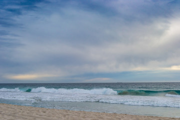 Horizontal landscape of a beach in a cloudy day Perth