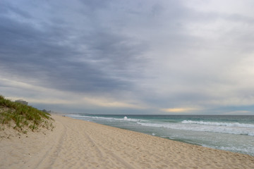 Horizontal landscape of a beach in a cloudy day Perth