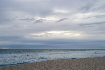 Fototapeta na wymiar Horizontal landscape of a beach in a cloudy day Perth