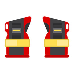 Gloves, protective for beginners, roller skating or skateboarding. Vector illustration. EPS 10. Boarding protective gear.